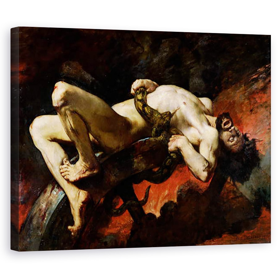 Tablou canvas - Jules Elie Delaunay - Ixion aruncat in Hades, 80 x 100 cm