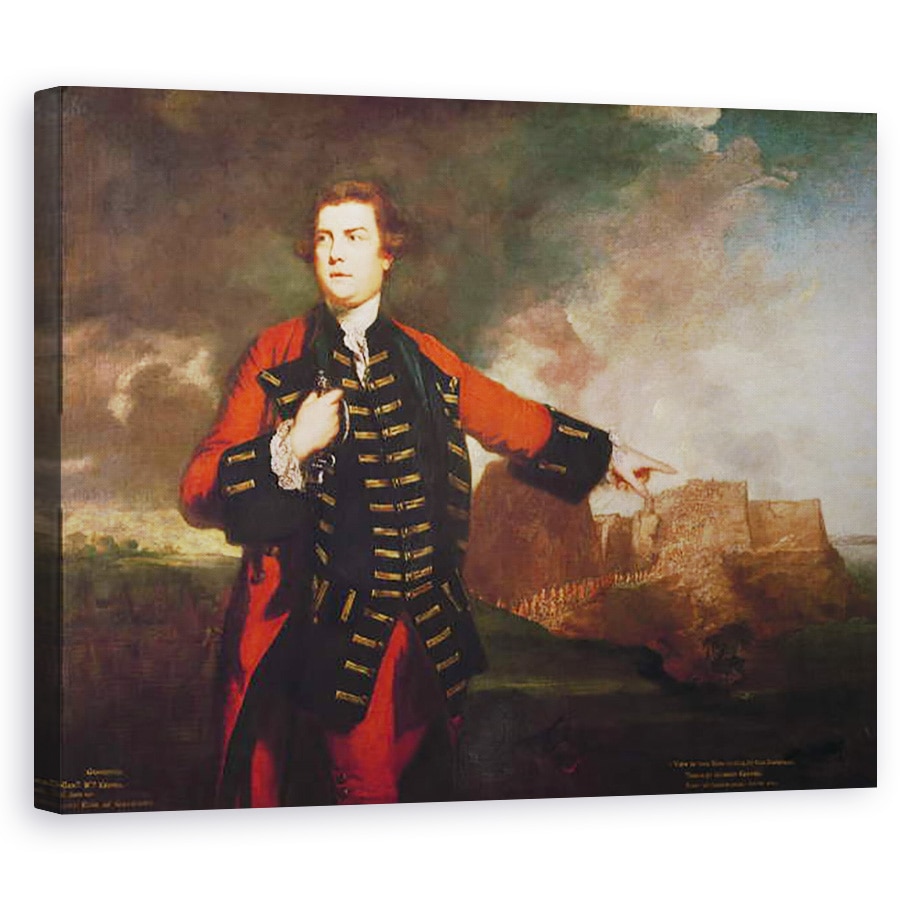 Tablou canvas - Joshua Reynolds - Generalul William Keppel, cu asalt Castelul Morro, 80 x 100 cm