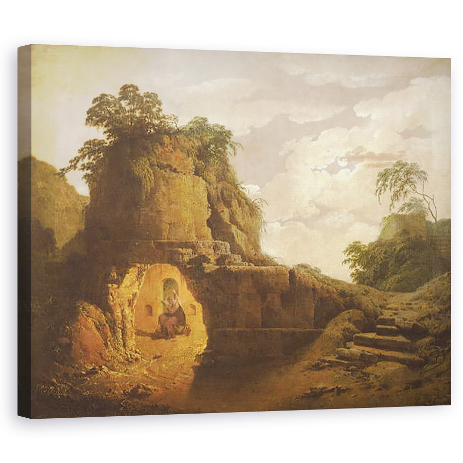 Tablou canvas - Joseph Wright of Derby - Mormantul lui Virgil, cu figura lui Silius Italicus, 80 x 100 cm