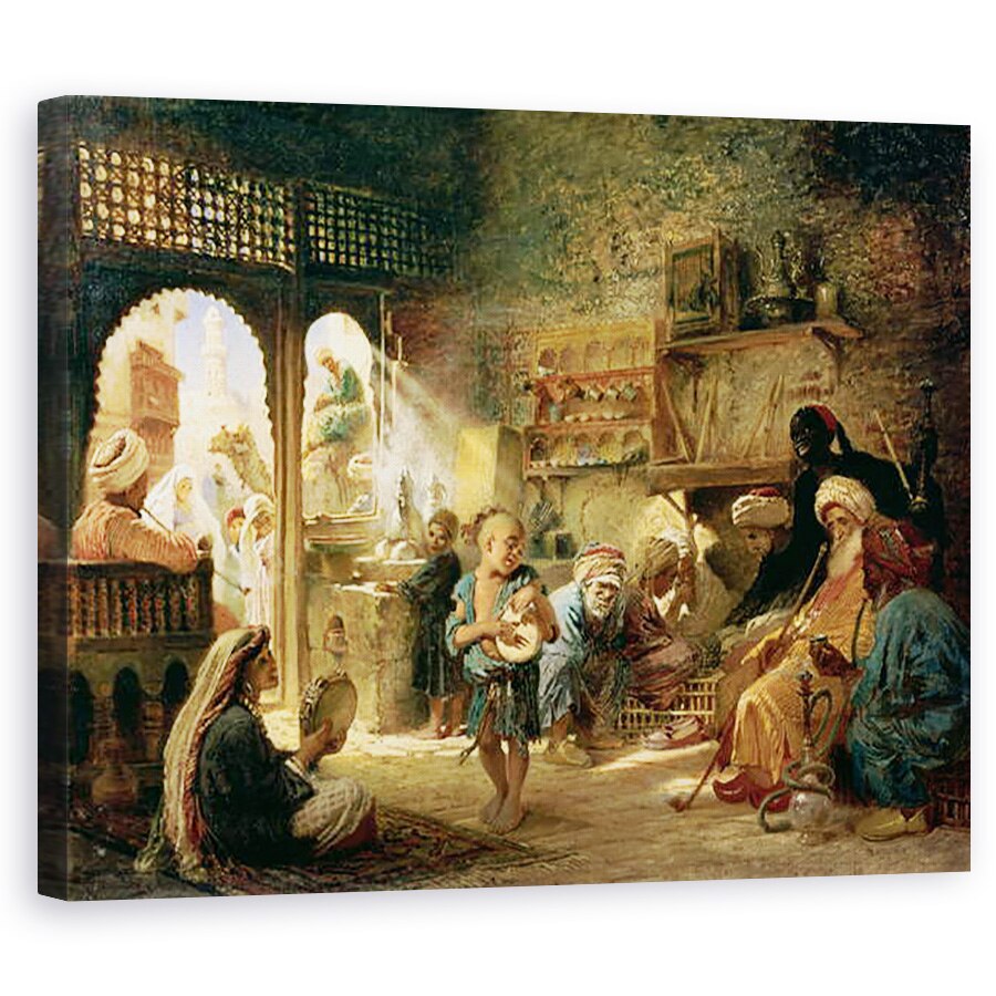 Tablou canvas - Konstantin Egorovich Makovsky - Cafenea in Cairo, 80 x 100 cm