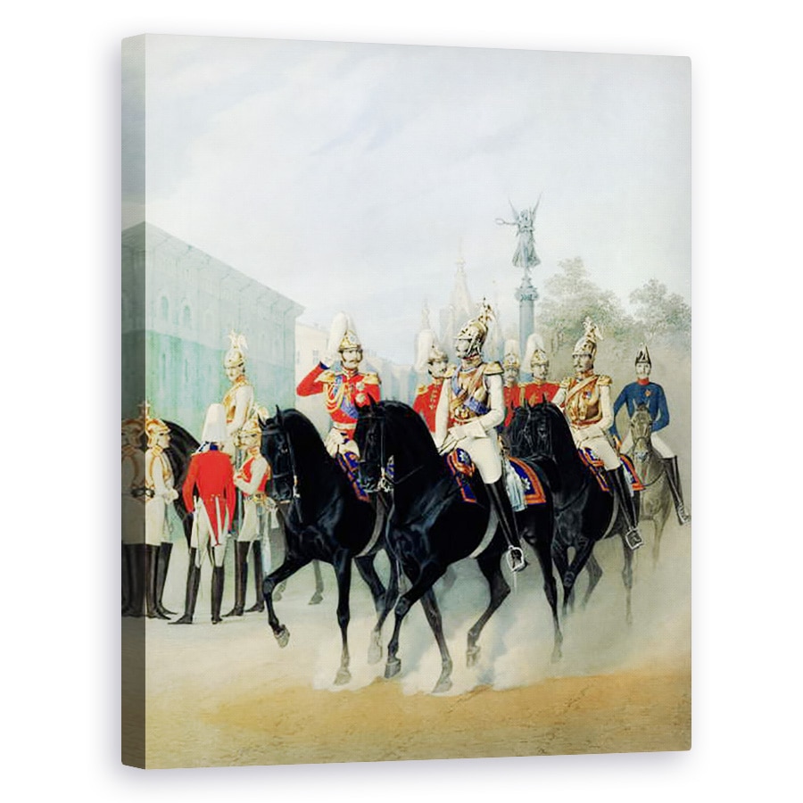 Tablou canvas - Karl Karlovich Piratsky - imparatul Nicolae I 1796-1855 si Marele Duce Alexandru 1845-94 la Sankt Petersburg, 80 x 100 cm