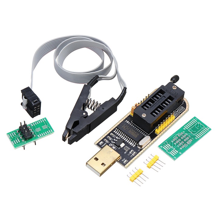 Комплект за програмиране на памет Arduino Clone CH341A + адаптер за клещи SOIC8