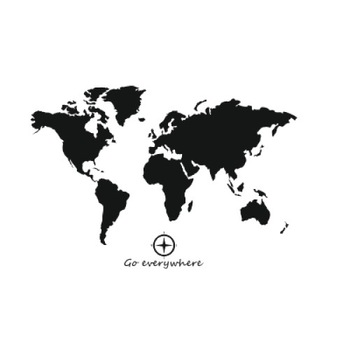 Sticker perete (autocolant), ORACAL, Harta+busola, negru, 85 x 120 cm Sticker perete (autocolant), ORACAL, Harta+busola, negru, 85 x 120 cm