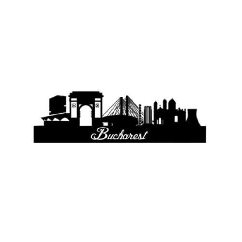 Sticker perete (autocolant), ORACAL, Bucuresti, negru, 150 x 45 cm
