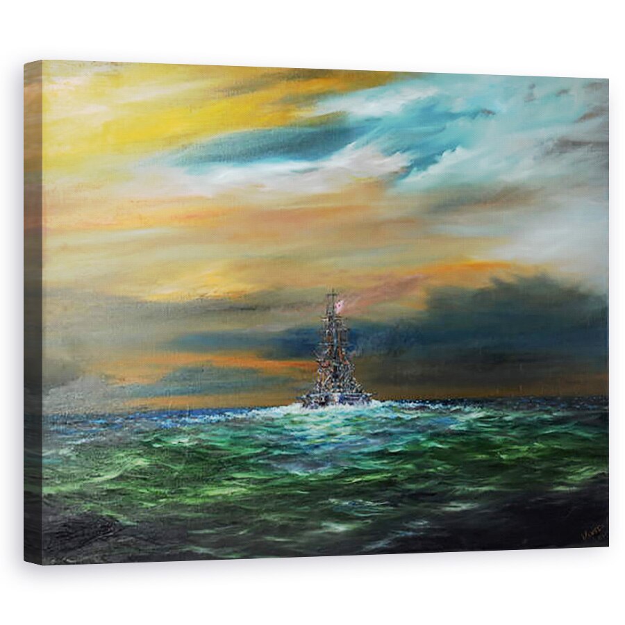 Tablou canvas - Vincent Alexander Booth - IJN Yamashiro se indreapta spre flota a 7-a SUA, 24 octombrie 1944, 2018, 40 x 50 cm