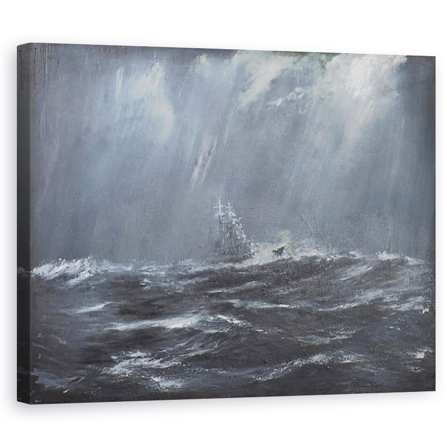 Tablou canvas - Vincent Alexander Booth - Gneisenau intr-o furtuna Marea Nordului 1940, 2006, 40 x 50 cm