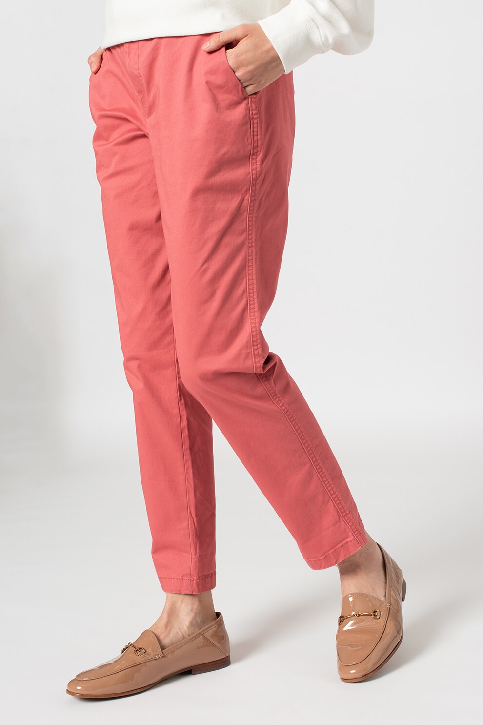 GAP, Pantaloni crop cu talie medie, Rosu