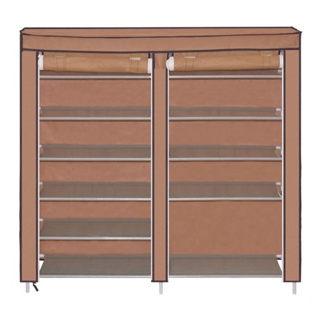 Шкаф за обувки, Двойни отделения, 6 нива, 11 отделения, Текстил ...