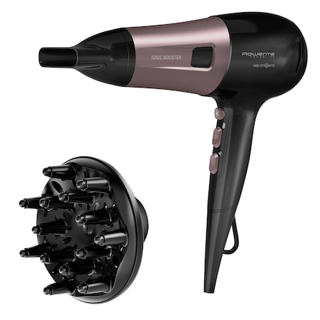 Uscator de par Rowenta PowerLine CV5940F0, 2400W, functie Effiwats, invelis cashmere keratin, tehnologie Ionic booster, negru/roz