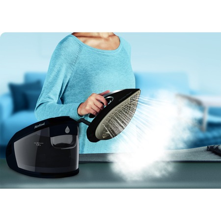 Statie de calcat Tefal Express Power SV8062E0, 2800W, 6.8 bar, abur variabil 130g/min, talpa Durilium AirGlide, capacitate rezervor 1.8L, negru/argintiu
