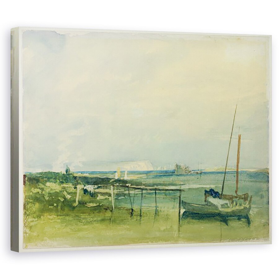 Tablou canvas - Joseph Mallord William Turner - Coasta Scene cu White Stanci si barci pe mal, 40 x 50 cm