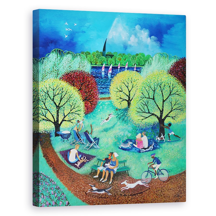 Tablou canvas - Lisa Graa Jensen - Lacul cu barca, 2017, 40 x 50 cm