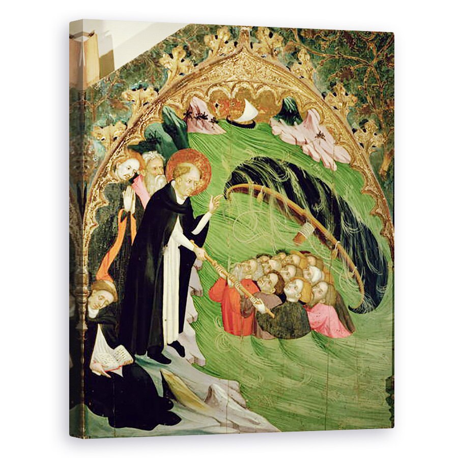 Tablou canvas - Lluis Borrassa - St Dominic Salvarea Pescarilor naufragiati de la inec, detaliu de la Altarul Sf. Claire, 40 x 50 cm