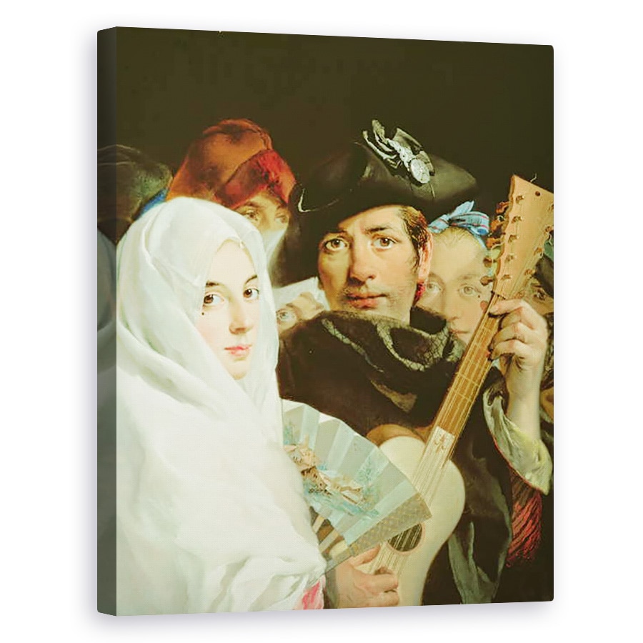 Tablou canvas - Lorenzo Baldissera Tiepolo - Un cuplu elegant din Madrid, 40 x 50 cm