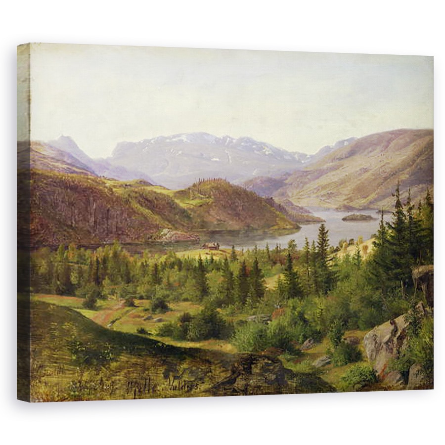Tablou canvas - Louis Gurlitt - Hjelle in Valders, Fiord Placi, 40 x 50 cm