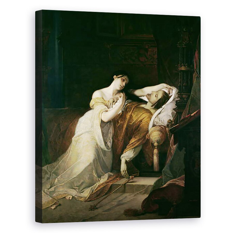 Tablou canvas - Louis Gallait - Ioana Nebuna 1479-1555 cu Filip I cel Frumos 1478-1506, 60 x 75 cm