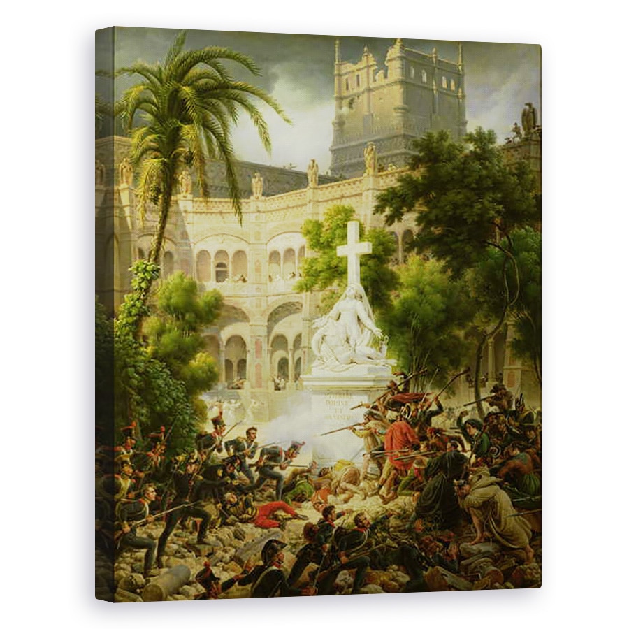 Tablou canvas - Louis Lejeune - Atac asupra Manastirii San Engracio din Zaragoza, 8 februarie 1809, 40 x 50 cm