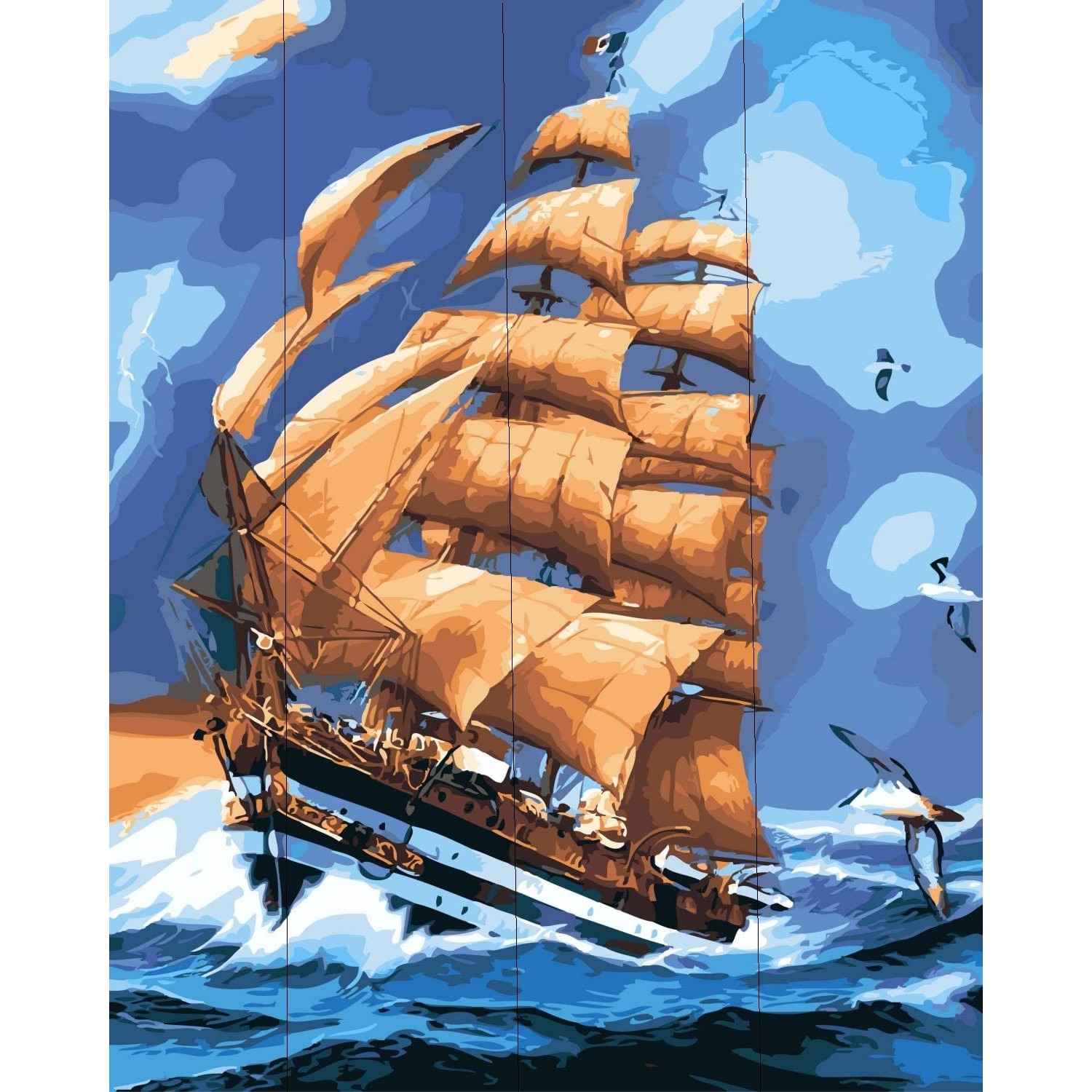 Pictura pe numere, pe Lemn 40*50 cm PBNW4009