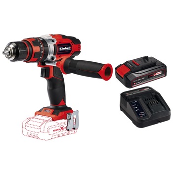 Masina de gaurit Einhell Power X-Change TE-CD 18/48 Li-I - Kit, 18 V, 48 Nm, 23 trepte, mandrina 13 mm + incarcator rapid si acumulator de 2.5 Ah Masina de gaurit Einhell Power X-Change TE-CD 18/48 Li-I - Kit, 18 V, 48 Nm, 23 trepte, mandrina 13 mm + incarcator rapid si acumulator de 2.5 Ah
