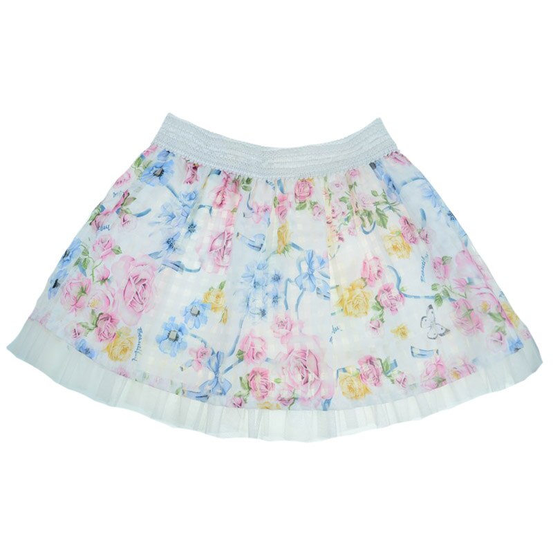 Fusta eleganta pentru fete, NN, imprimeu floral, Multicolor
