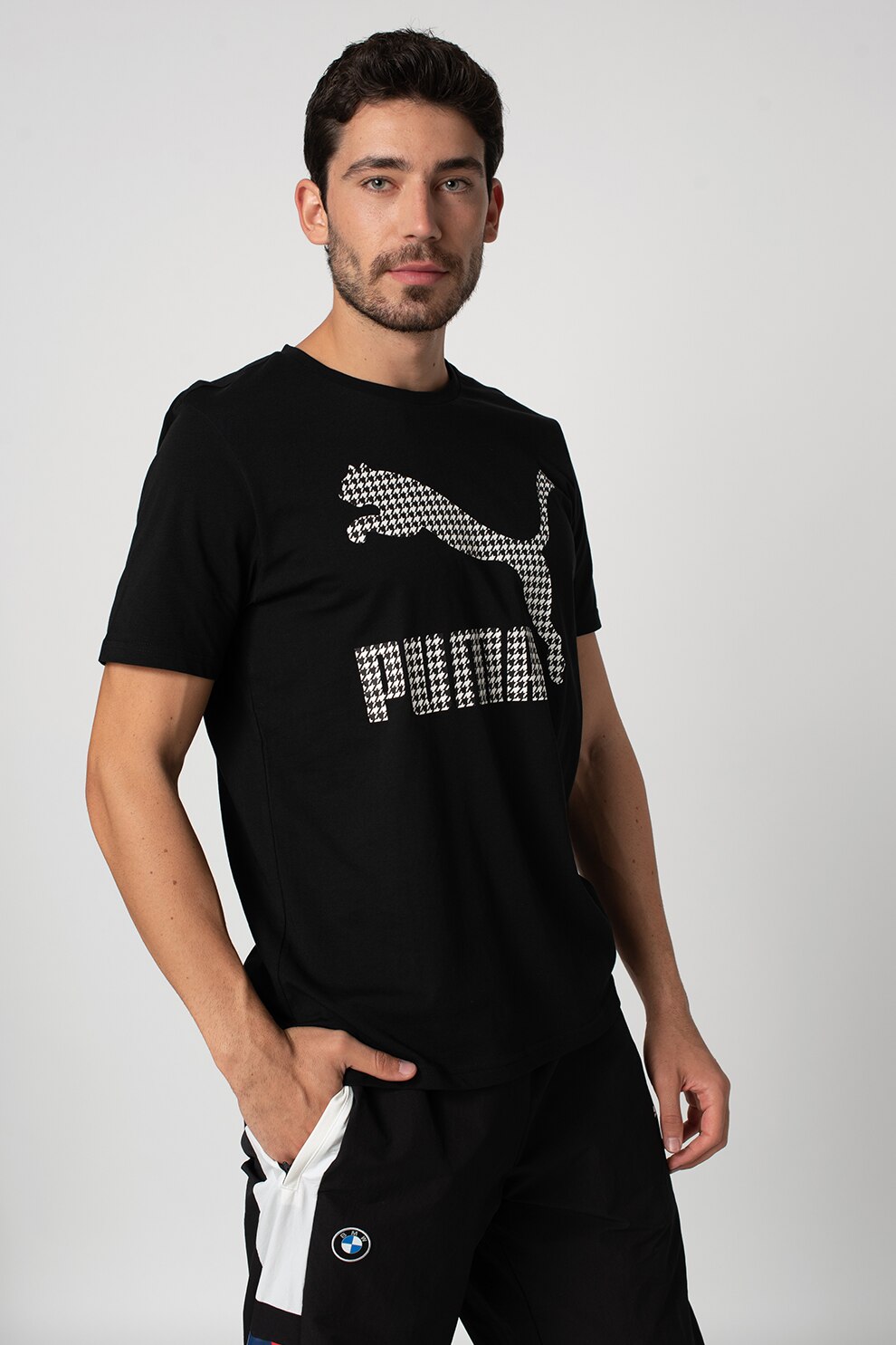 Puma, Tricou cu imprimeu logo, Negru