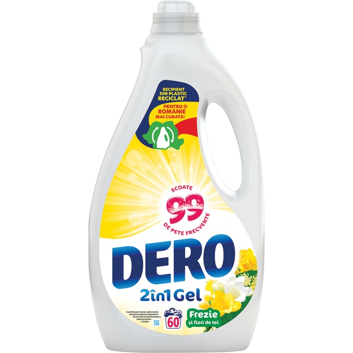 Detergent lichid Dero 2in1 Frezie, 60 spalari, 3L