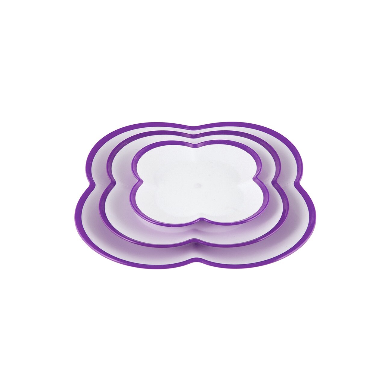 Set 3 platouri plastic, Bally, 100 ml+200 ml+400 ml, mov