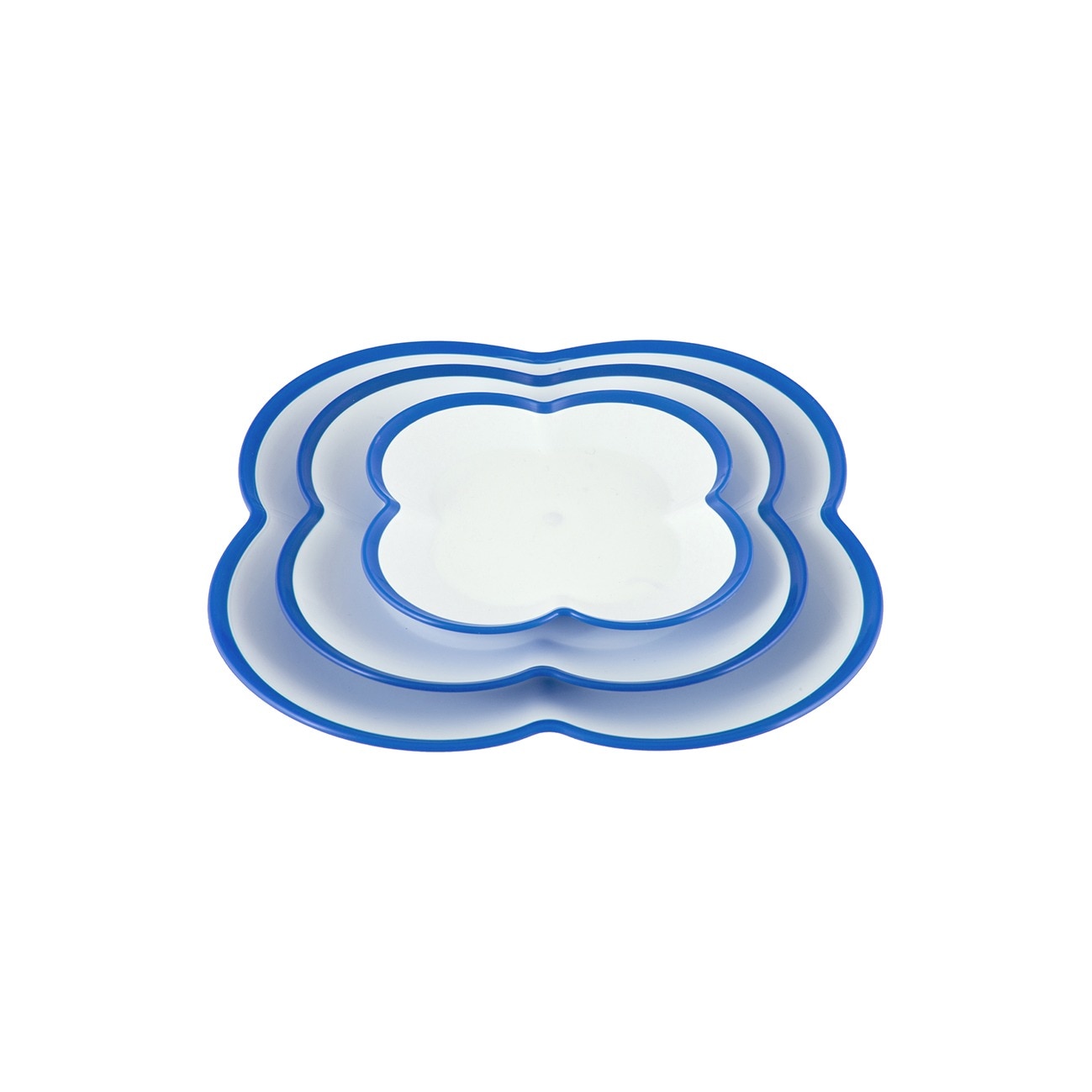 Set 3 platouri plastic, Bally, 100 ml+200 ml+400 ml, albastru