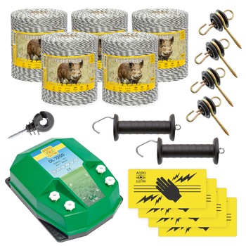 Pachet de baza gard electric 5000 m, 7,2 Joule, pentru animale salbatice Pachet de baza gard electric 5000 m, 7,2 Joule, pentru animale salbatice
