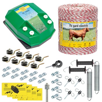 Pachet gard electric complet 1000 m, 4,5 Joule, pentru animale domestice Pachet gard electric complet 1000 m, 4,5 Joule, pentru animale domestice