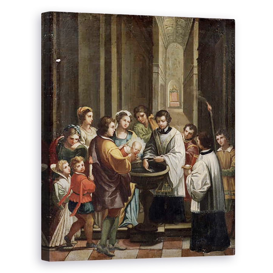 Tablou canvas - Scoala Italiana - Un botez, 80 x 100 cm