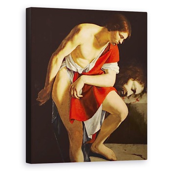 Tablou canvas - Orazio Gentileschi - David gandindu-se la capul lui Goliat, 60 x 75 cm Tablou canvas - Orazio Gentileschi - David gandindu-se la capul lui Goliat, 60 x 75 cm