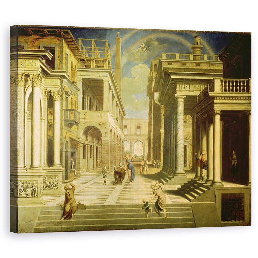 Tablou canvas - Paris Bordone - imparatul Augustus si Sibil, 40 x 50 cm