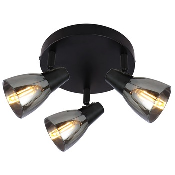 Plafoniera Parry pl3 KL163002, 3 x E14, negru + fumuriu Plafoniera Parry pl3 KL163002, 3 x E14, negru + fumuriu
