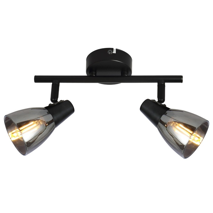 Плафон Parry KL162003, 2 x E14, Черен + Опушен