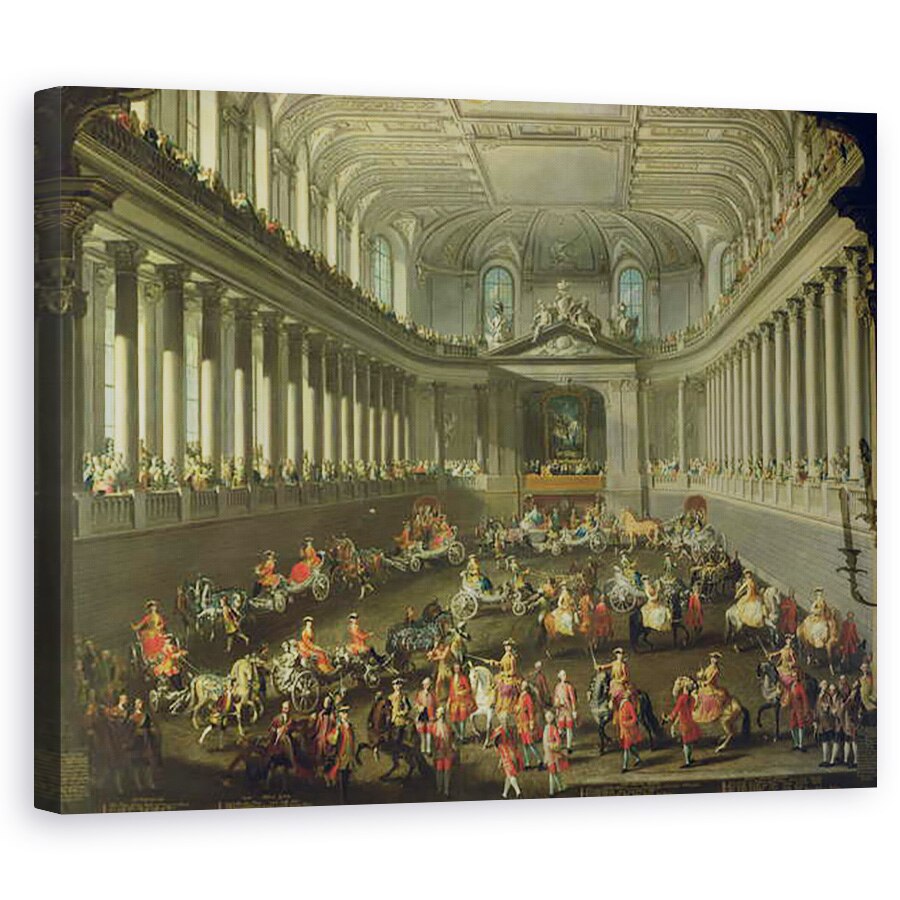 Tablou canvas - Martin II Mytens - O Cavalcada in scoala de Calarie de Iarna a Vienei Hof pentru a sarbatori infrangerea armatei franceze la Praga, 60 x 75 cm