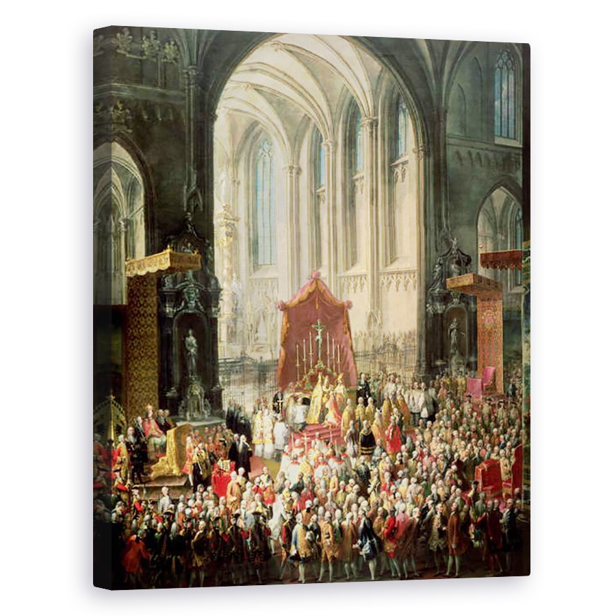 Tablou canvas - Martin II Mytens - incoronarea lui Iosif al II-lea 1741-90 ca imparat al Germaniei la Catedrala Frankfurt, 60 x 75 cm