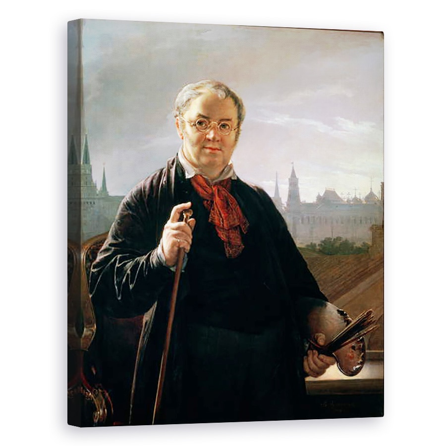 Tablou canvas - Vasili Andreevich Tropinin - Autoportret in fata ferestrei cu vedere la Kremlin, 60 x 75 cm