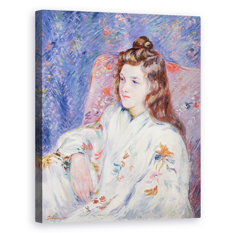 Tablou canvas - Jean Baptiste Armand Guillaumin - Portretul domnisoarei Guillaumin intr-un kimono, 80 x 100 cm