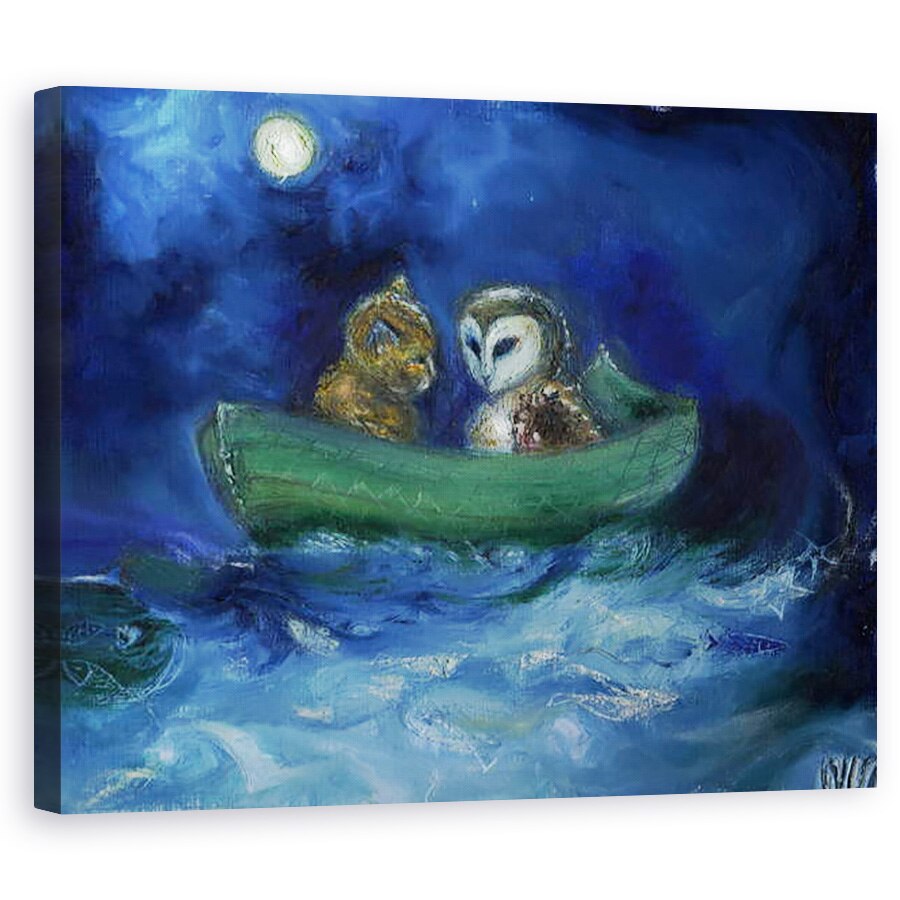 Tablou canvas - Nancy Moniz Charalambous - Bufnita si pisicuta, 2014, 60 x 75 cm