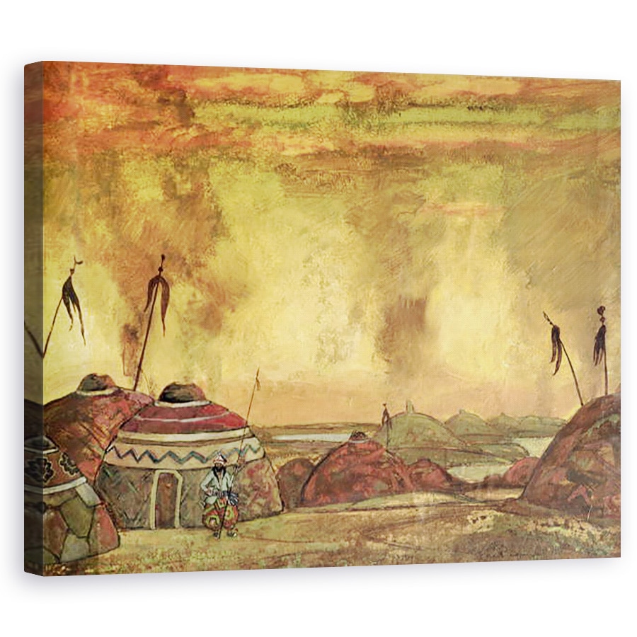 Tablou canvas - Nicholas Roerich - Proiectarea scenica a operei Printul Igor a lui Alexander Borodin 1833-87, 60 x 75 cm