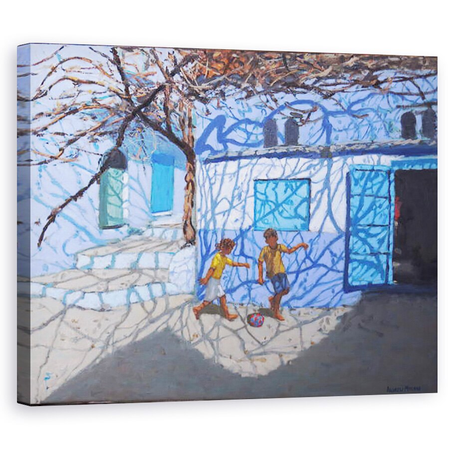 Tablou canvas - Andrew Macara - Jocuri cu mingea in strada, Chefchaouen, Maroc, 2018, 60 x 75 cm