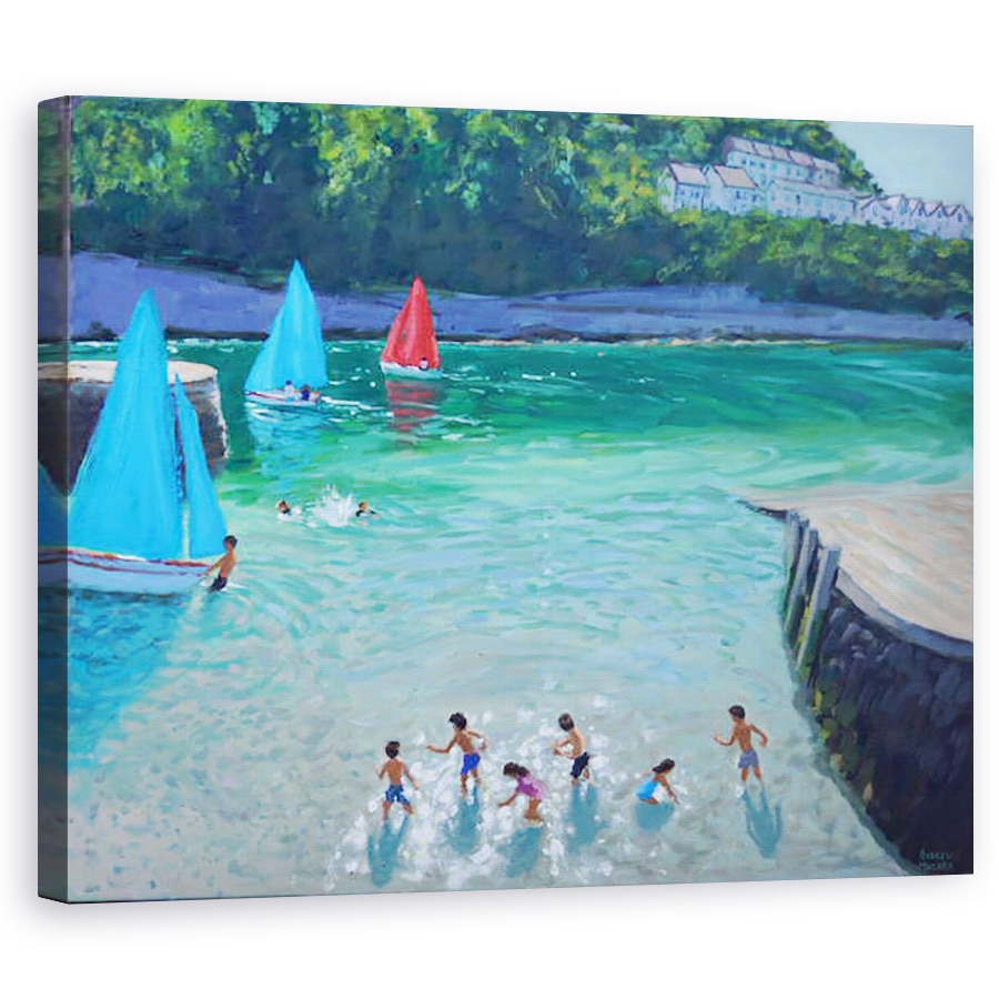 Tablou canvas - Andrew Macara - Pietre de degresat, Looe, Cornwall, 60 x 75 cm