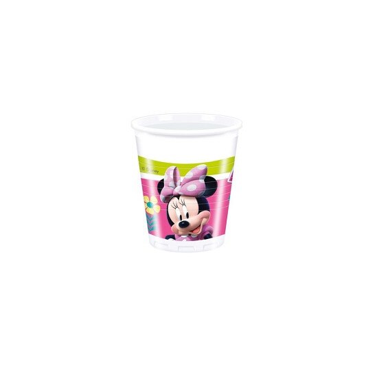 Set 8 pahare din plastic Minnie, multicolor, 200 ml