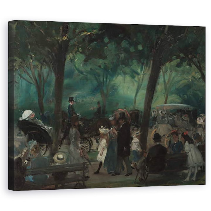William James Glackens - A meghajtó, a Central Park, Vászonkép, 80 x 100 cm