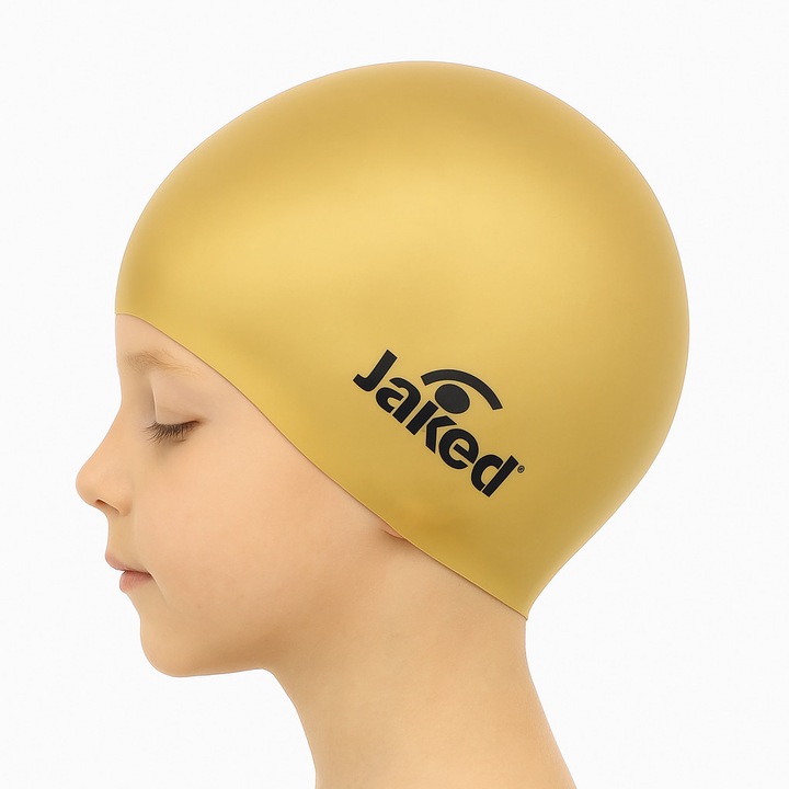 Casca de inot din silicon, copii 3-6 ani, auriu - Jaked Basic