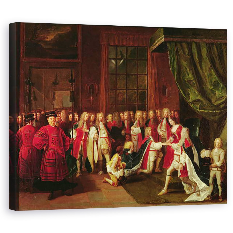 Tablou canvas - Pierre Angelis - Regina Anne si Cavalerii Jartierei, 60 x 75 cm