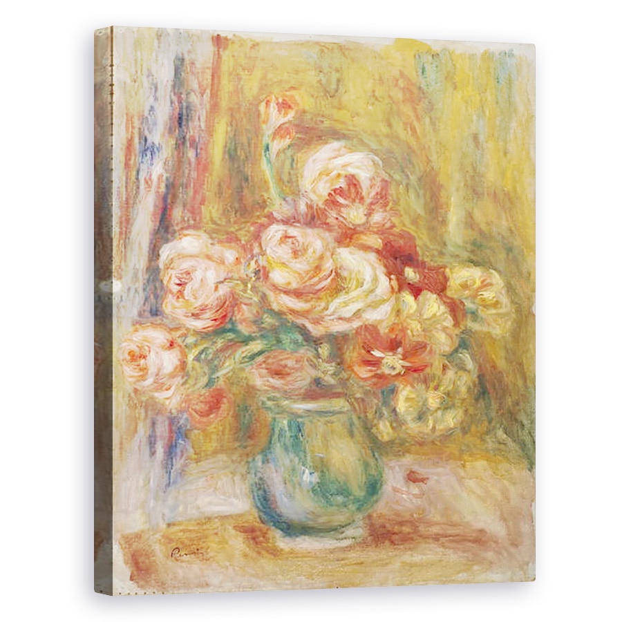 Tablou canvas - Pierre Auguste Renoir - Vaza de trandafiri, 40 x 50 cm