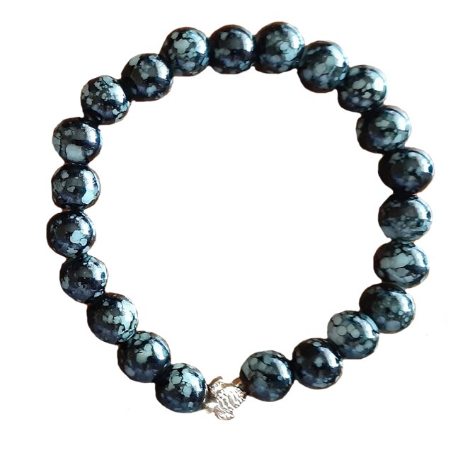 Bratara elastica dama, gri, pandantiv broasca testoasa