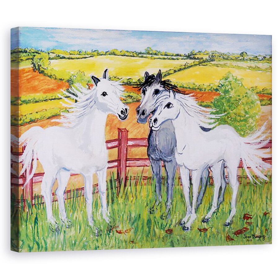 Tablou canvas - Joan Thewsey - Trei cai zburdali, 2002, 80 x 100 cm